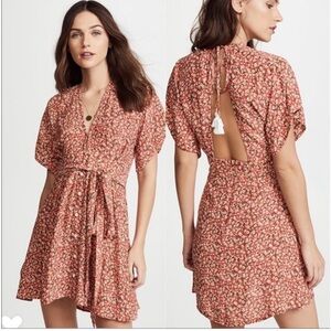 Faithful The Brand St Lucia Mini Floral Dress size US 2 XS 100% Rayon